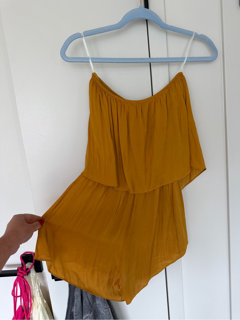 Lulu's Mustard Yellow Off-Shoulder Romper